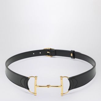 Gucci Black belt with oversized Horsebit buckle