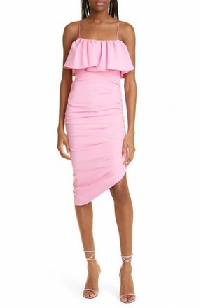 Cinq à Sept Christa Popover Ruffle Dress In Flamingo