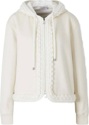 Moncler zip-up drawstring hoodie - White