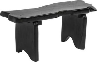 Jonathan Y Designs Stumpy Handcrafted Rustic Minimalist Live Edge Solid Teak Wood Entryway Bench in Black at Nordstrom