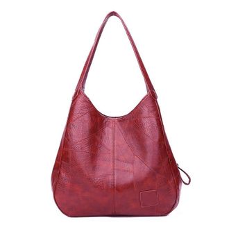 Generic Compatible For Vintage Women Hand Bag Handbags Shoulder Tote Female Top-handle Bags(Winered)