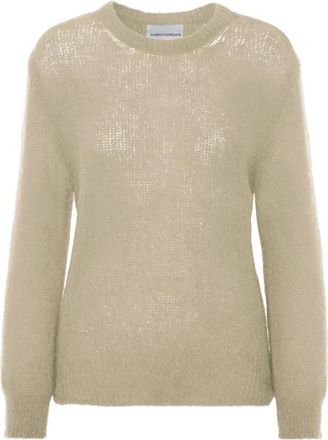 Americandreams Mari Oversized Gebreide Pullover - Dames - Ronde hals truien - Beige - ONE Size - Wol - Truien & Vesten