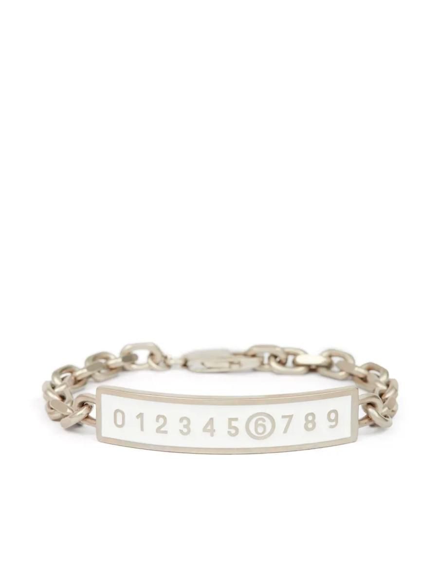 ★Maison Margiela★ Number Logo 2MM Bracelet Silver SI8UY000 Silver Bracelet with logo Maison Margiela