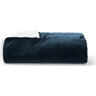 Christy Eltham Luxury Velvet Cotton Bedrunner in Navy at Nordstrom