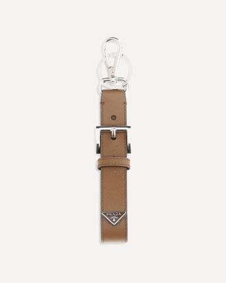 Prada Keyring in saffiano leather with triangle logo Male UNI