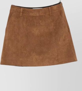 Dunst suede-effect paneled mini skirt