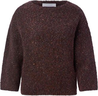 Rich & Royal Seamless Neps Yarn Crew - Dames - Ronde hals truien - Bruin - XL - Katoen - Truien & Vesten