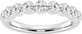 Grown Brilliance 1.00 Caratt 14K White Gold Round Cut Lab Grown Diamond Half Eternity Band for Women- Color/Clarity-G+VS