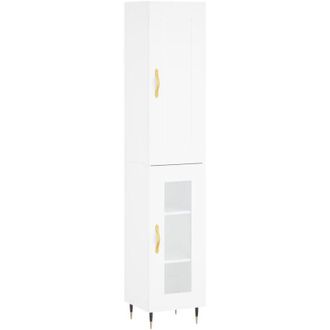 vidaXL Aparador Alto Madera De Ingenier&iacute;a Blanco 34,5x34x180 Cm Vidaxl