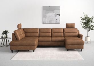 Sit&more Wohnlandschaft &raquo;Far&ouml; U-Form&laquo; inklusive Federkern, wahlweise mit Bettfunktion und Bettkasten