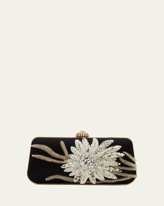 Valentino Garavani Carry Secrets Sequin Floral Satin Clutch Bag