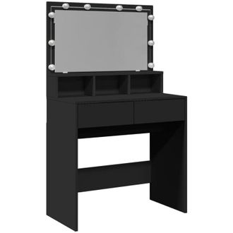 vidaXL Tocador Con Luces Led Negro 80x41x134,5 Cm Vidaxl