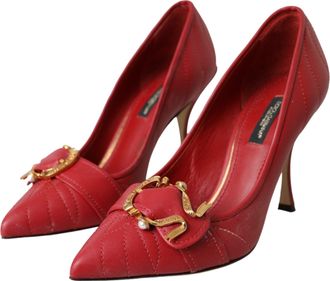 Dolce & Gabbana Womens Pump Red Lamb Leather