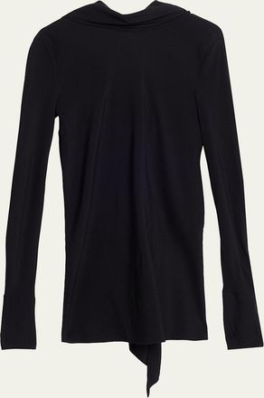 The Row Evo Long-Sleeve Crepe Low-Back Top