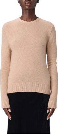 Forte_Forte My Knit Crewneck Sweater - Dames - Ronde hals truien - Bruin - S - Wol - Truien & Vesten
