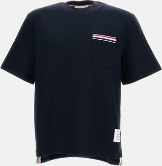 Thom Browne T-shirt A Maniche Corte Con Taschino