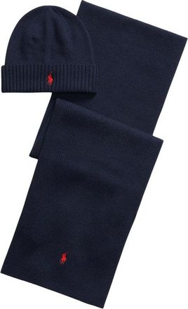 Ralph Lauren Accessoires, Heren, Blauw, ONE Size, Mutsen- en Sjaalset
