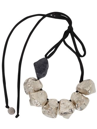 Maria Calderara Necklace Silver Black