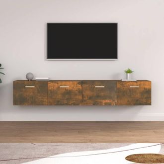 Berkfield Home Wall Cabinets 2 pcs Smoked Oak 100x36.5x35 cm Engineered Wood in Brown
