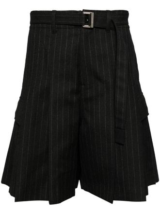 sacai Shorts met ceintuur - Zwart