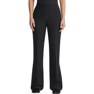 Lafayette 148 New York Saint Marks Wool & Silk Crepe Flare Pants in Black at Nordstrom Rack, Size 16 (Similar To 14W)