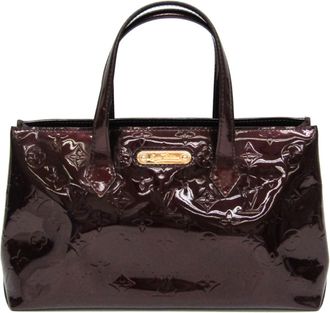 Louis Vuitton Wilshire Monogram Vernis Burgundy Patent_Leather Handbag (Pre-Owned)