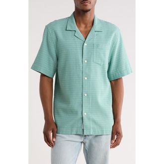 Original Penguin Dobby Grid Camp Shirt in Beryl Green at Nordstrom Rack, Size Xx-Large