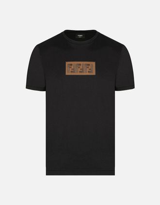 Fendi Mens Fendi FF Chest Panel Logo T-Shirt in Black - Size: 38