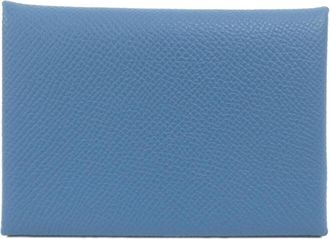 Herm&egrave;s Blue Epsom Leather Coin Purse/Coin Case (Pre-Owned)