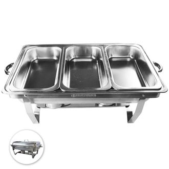 Herzberg Herzberg Hg-8022-3: Calentador De Acero Inoxidable - 3 Piezas 1/3 De Recipiente Para Alimentos