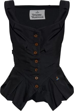 Vivienne Westwood Orb-detail peplum top - Black