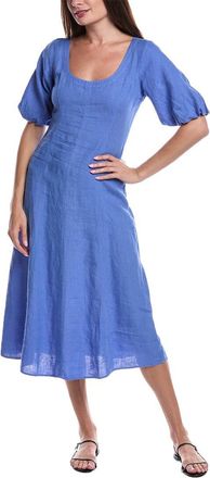 Nation Ltd Narda Balloon Sleeve Linen Midi Dress