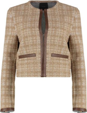 Pinko Finale Tweed jasje - Dames - Blazers - Beige - S - Tweed - Jassen