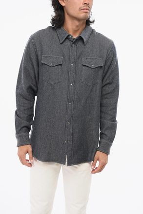 God's True Cashmere Camicia In Misto Cashmere Effetto Denim Gods True Cashmere