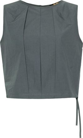 Moorer Ervisa cropped top - women - Linen/Flax/Cotton - 42 - Grey