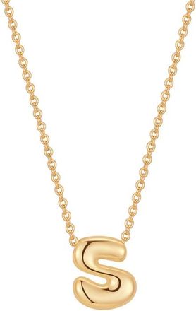 Brook & York Mini Pippa Bubble Initial Pendant Necklace in Gold S at Nordstrom