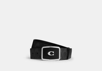 Coach Signature Plaque Buckle Belt, 38mm