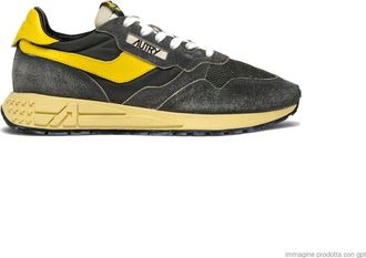 Autry Reelwind Low Sneakers In Grey And Yellow Men Vwlm Gq06