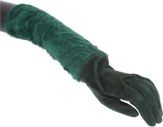 Dolce & Gabbana Elbow-Length Handschoenen - Heren - Handschoenen - Groen - ONE Size - Leer - Accessoires