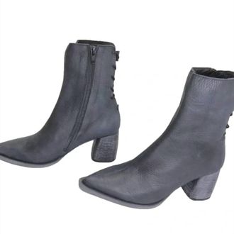 Free People Womens Livia Pointed Toe Side Zip Backlace Boots In Faded Black