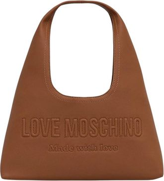 Love Moschino Embossed Tote Bag - Dames - Schoudertassen - Bruin - ONE Size - Tassen