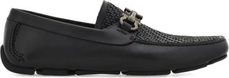 Ferragamo woven gancini-buckle loafers - men - CALFSKIN/CALFSKIN/Rubber - 10.5EE - Black