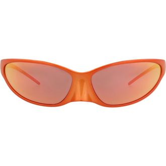 Balenciaga 70mm Wraparound Sunglasses in Red Red Red at Nordstrom Rack