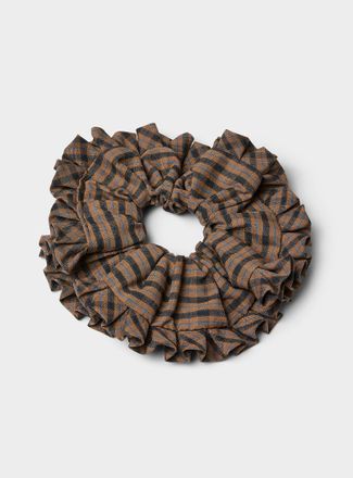Simons Womens Check ruffled scrunchie