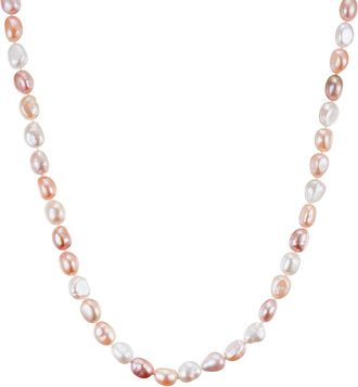 Valero Pearls Womens Fresh Water Cultured Pearl Necklace - Multicolour Sterling Silver - One Size