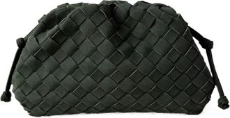 Generic Autumn Winter Handmade Woven Frosted Cloud Shape Fashion Single Shoulder Dumpling Bag Soft Leather Mobile Phone(Black)