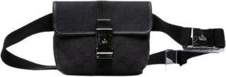Gucci Pre-owned Belt Bags, female, Black, Size: ONE SIZE Pre-owned Canvas Crossbody Bag