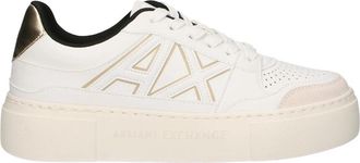 A|X Armani Exchange Polyester Sneakers met Logo Detail - Dames - Sneakers - Wit - 36 1/2 EU - Polyester - Schoenen