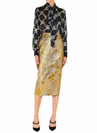 Mary Katrantzou Vargas Skirt In Plexus Metallic