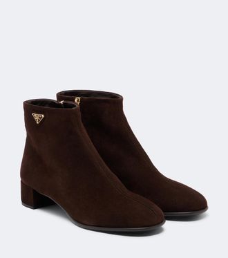 Prada Botines de ante con logo